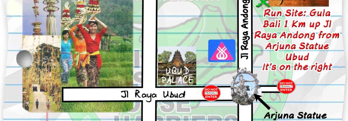 BHHH2 Next Run Map Sat 8th Apr 2017 Gula Bali, Bentuyung, Ubud