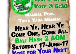 AGM Run Reminder Mambal Pool 17-June-17 Run 1325 Bali Hash 2