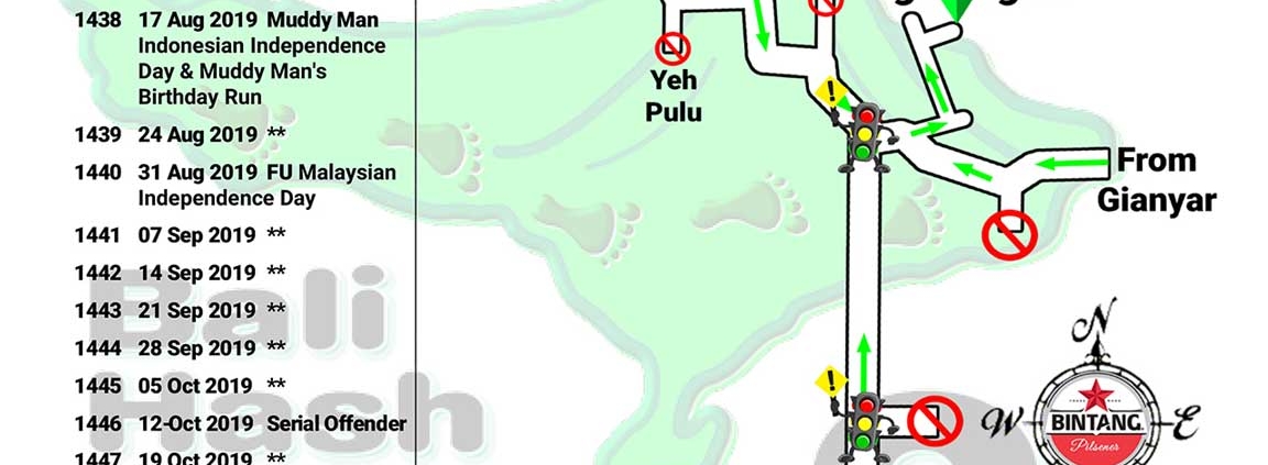 Bali Hash 2 Next Run Map #1435 Candi Tebing Tegallingah