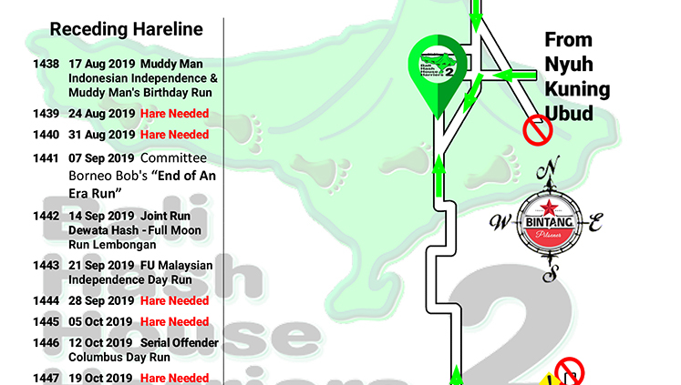Bali Hash 2 Next Run Map #1437 Tunon Demayu