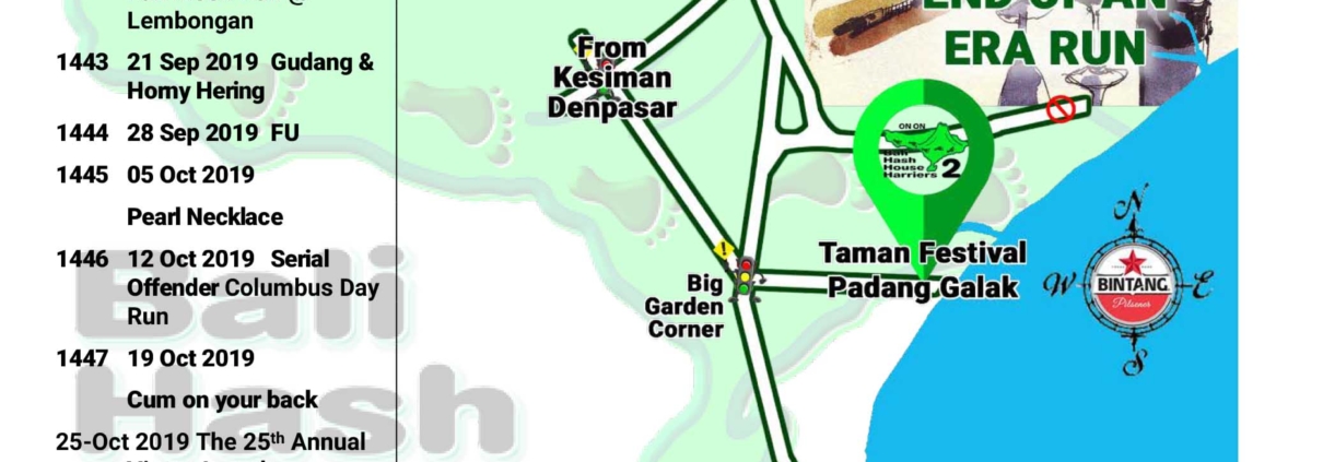 Bali Hash 2 Next Run Map #1441 Taman Festival Padang Galak