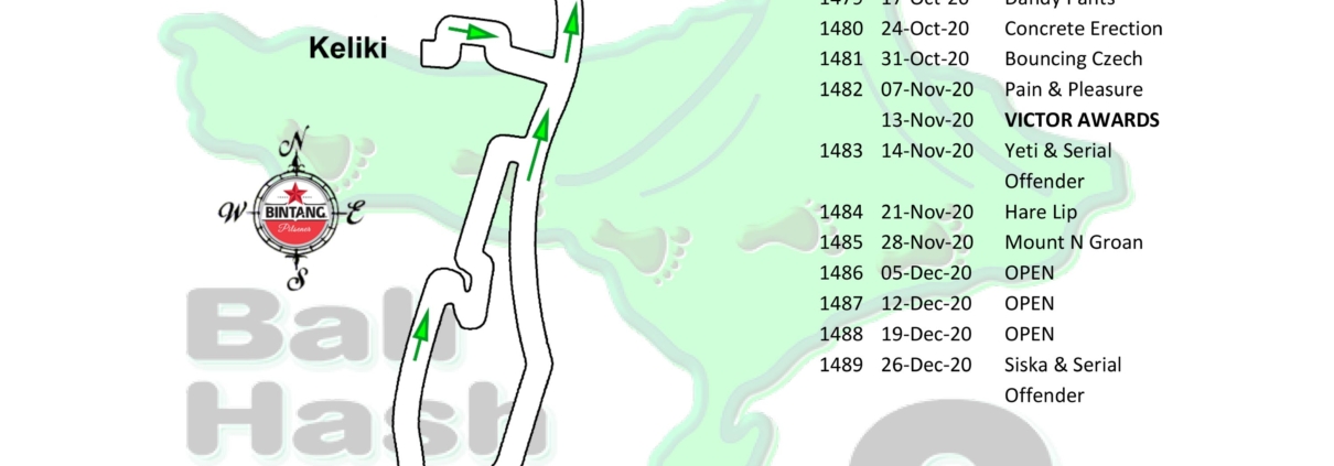 Bali Hash 2 Next Run Map #1475 The Kawi Resto