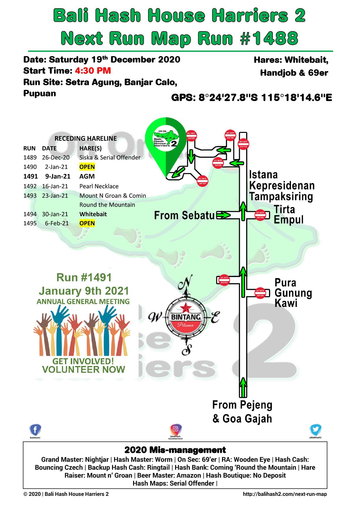 Bali Hash 2 Next Run Map #1488 Setra Agung Banjar Calo Pupuan