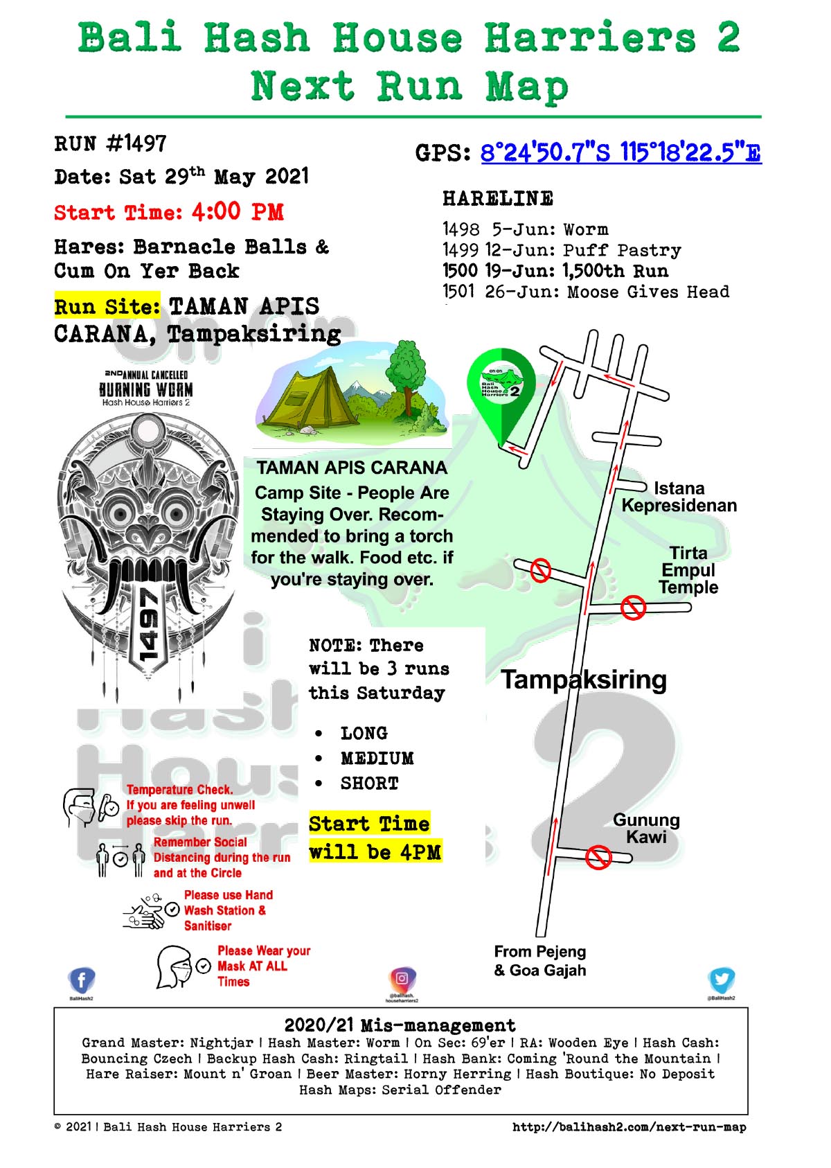 Bali Hash House Harriers 2 - UPDATE RUN #1497 TAMAN APIS CARANA Tampaksiring Bali