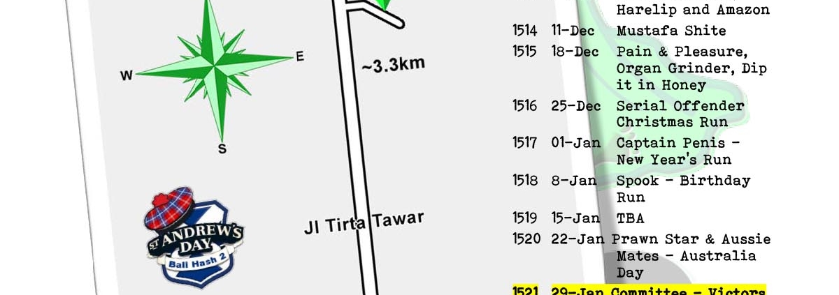 Bali Hash 2 Next Run Map #1511 Pura Dalem Desa Pakraman