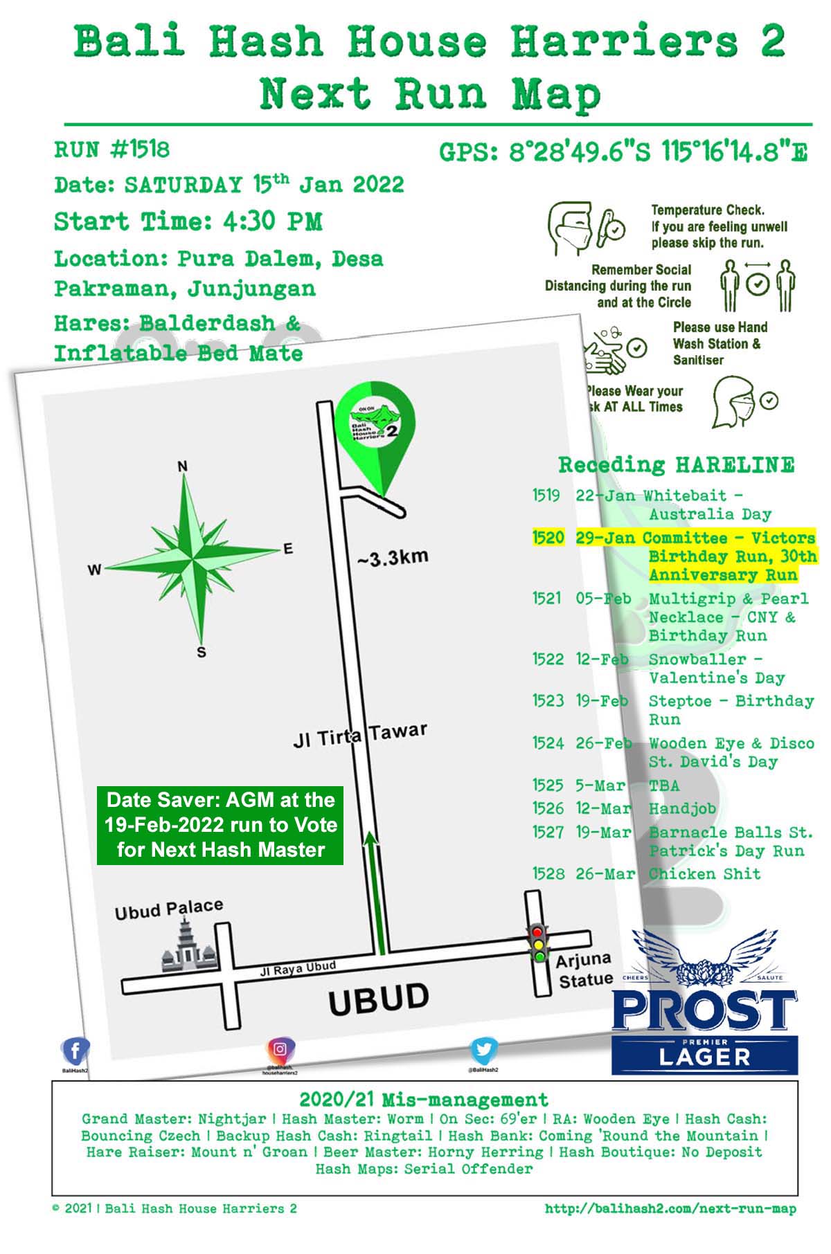 Bali Hash 2 Next Run Map #1518 Pura Dalem Pakraman Junjungan