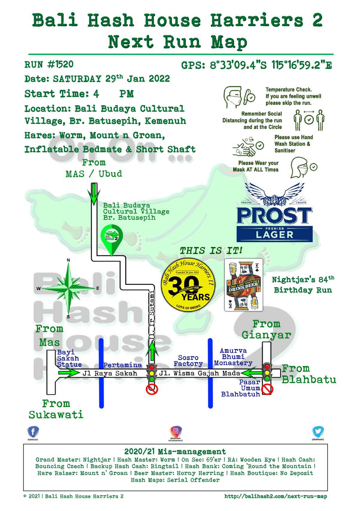 Bali Hash 2 Next Run Map #1520 Bali Budaya Br. Batusepih Kemenuh