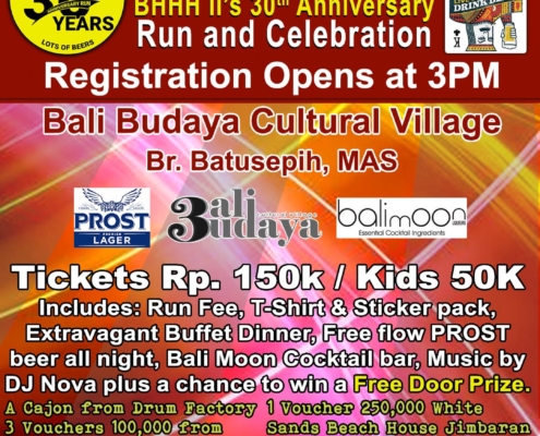 30th Anniversary Nightjar Birthday Run Bali Busaya Cultural Center Bali Hash 2 Trash