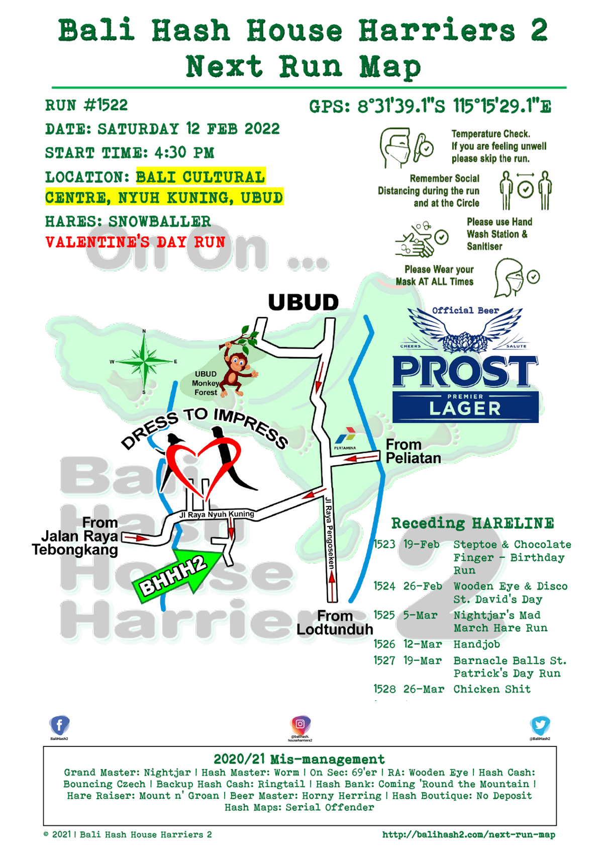 Bali Hash 2 Next Run Map #1522 Bali Cultural Centre Nyuh Kuning